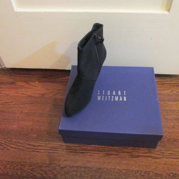 Stuart Weitzman Black Gore Tex Ankle Boots Size 7 High Heel Side Zipper - Picture 11 of 11